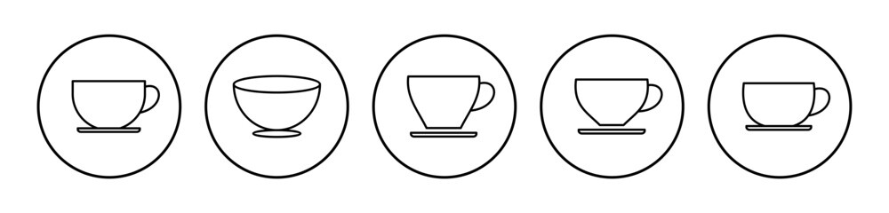 Coffee cup icon set. cup a coffee icon vector.