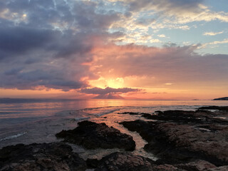 Fototapeta premium sunset on the Adriatic sea in the summer 