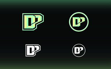 Initials DP logo with a bright color is suitable for Esports teams and others