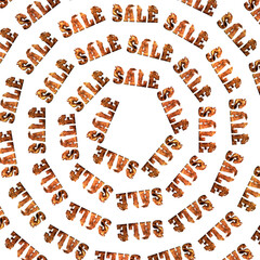 Hot sale banner. The word sale made from fire in a spiral.