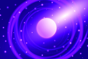 Purple space galaxy abstract background stars planet rocket violet eps vector editable