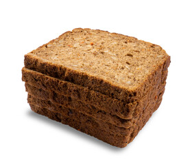 Bread toast and whole grain isolated on a white background.A healthy diet,a proper lifestyle.Whole sunflower seeds and rye flour.