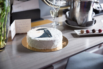 traditional decorated wedding cake dessert