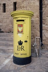 yellow red postbox