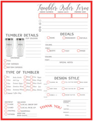 Tumbler Mug Craft Order form