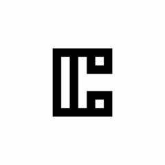 C letter initial monogram negative space logo