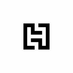 Fototapeta premium FH letter initial monogram negative space logo