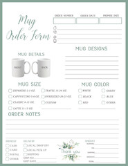 Mug  Custom Craft order form 