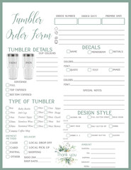 Tumbler Mug Custom Craft Order Form
