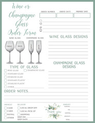 Wine Champagne Custom Craft Order form