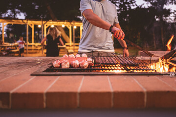Summer barbecue in the camping in Puglia