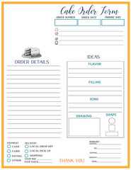 Cake Custom order form