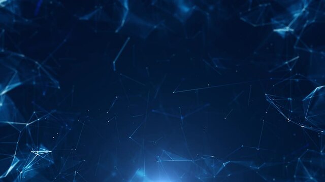 Abstract Plexus Geometrical Background Loop/ 4k animation of an abstract technology background with moving lines and dots for network digital data concept and communication seamless looping