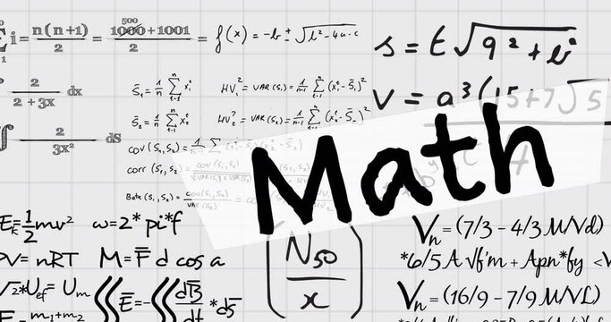 Animation of maths text over mathematical equations