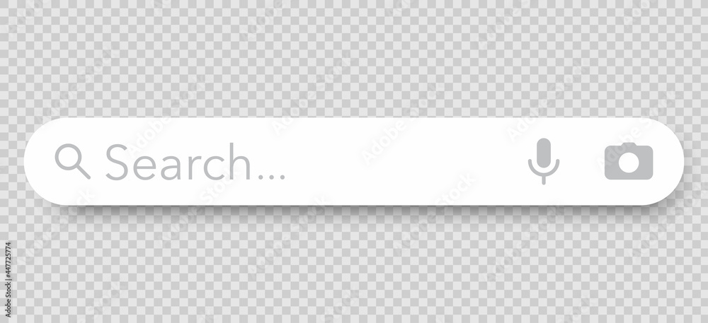 Poster search bar graphic design element isolated on transparent background. search button in browser windo