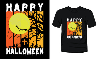 "Happy Halloween" Halloween t-shirt design.