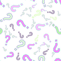 Quiz seamless pattern. Question marks, doubt, faq
