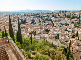 Views of the Albaic&iacute;i from a viewpoint of the Alhambra, Granada, SpaIN. 