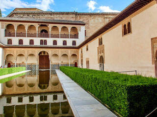 Fototapeta premium Structures, buildings and details of the interior of the Alhambra, Granada, Spain. 
