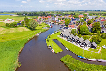 Aerial from the village Gaastmeer in Friesland the Netherlands