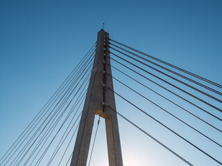 Background sky with modernist construction of a bridge