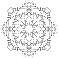 Leaf Flower Petal Coloring Mandala Art Simple Graphic Shape Vector Floral Oriental Outline Vintage Decorative Elements Pattern Illustration Islam Arabic Indian Turkish Mystic Religion Morals Lotus