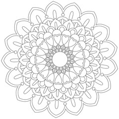 Leaf Flower Petal Coloring Mandala Art Simple Graphic Shape Vector Floral Oriental Outline Vintage Decorative Elements Pattern Illustration Islam Arabic Indian Turkish Mystic Religion Morals Lotus