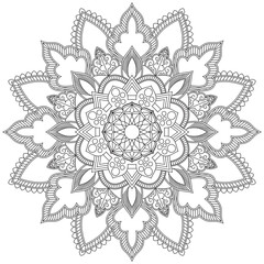 Leaf Flower Petal Coloring Mandala Art Simple Graphic Shape Vector Floral Oriental Outline Vintage Decorative Elements Pattern Illustration Islam Arabic Indian Turkish Mystic Religion Morals Lotus