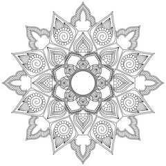 Leaf Flower Petal Coloring Mandala Art Simple Graphic Shape Vector Floral Oriental Outline Vintage Decorative Elements Pattern Illustration Islam Arabic Indian Turkish Mystic Religion Morals Lotus
