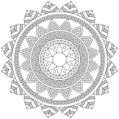 Leaf Flower Petal Coloring Mandala Art Simple Graphic Shape Vector Floral Oriental Outline Vintage Decorative Elements Pattern Illustration Islam Arabic Indian Turkish Mystic Religion Morals Lotus