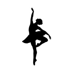 Fototapeta na wymiar Ballerina woman silhouette vector illustration black and white