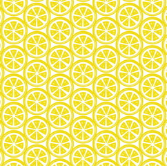 Yellow Lemon slice seamless repeting vector patten