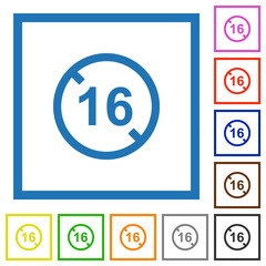 Not allowed under 16 flat framed icons