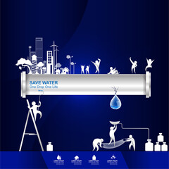 Save water concept Ecology vector