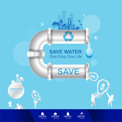 Save water concept Ecology vector