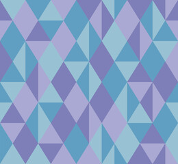 Abstract background pattern seamless. Pastel tones, purple, blue. Geometric, diamond shape, triangle. Texture design for cover, banner, flyer, poster, tile, textile, wall. Vector illustration.