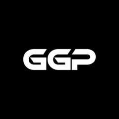 GGP letter logo design with black background in illustrator, vector logo modern alphabet font overlap style. calligraphy designs for logo, Poster, Invitation, etc.