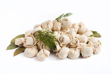 dumplings with meat on a white background