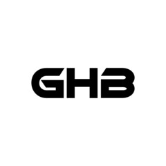 GHB letter logo design with white background in illustrator, vector logo modern alphabet font overlap style. calligraphy designs for logo, Poster, Invitation, etc.