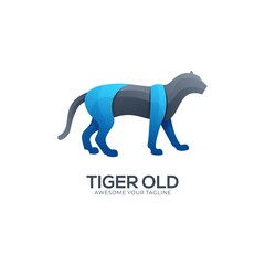 Tiger gradient modern color logo template