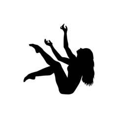 Ballet dancer woman silhouette vector illustration black and white
