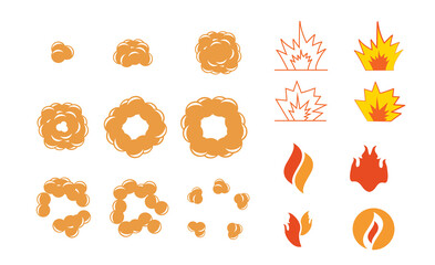 Fototapeta premium Cartoon Bomb explosion vector. Animation explosions, bomb detonation and atomiccloud comics