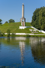 View of the Obelisk of Glory on a sunny July day, Velikiye Luki