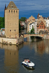 STRASBOURG, FRANCE, June 23, 2021 : Barrage Vauban (Vauban Dam). This bridge, weir and defensive...