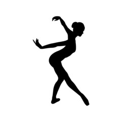 Dancer woman silhouette vector illustration black and white