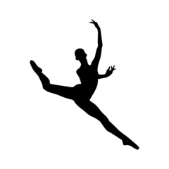 Dancer woman silhouette vector illustration black and white