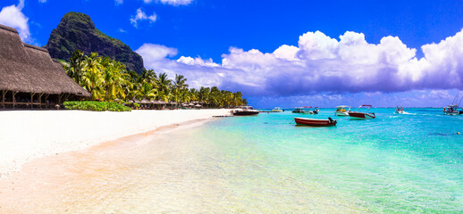 Tropical relaxing holidays in one of the best beaches of Mauritius island, Le Morne