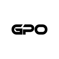 GPO letter logo design with white background in illustrator, vector logo modern alphabet font overlap style. calligraphy designs for logo, Poster, Invitation, etc.