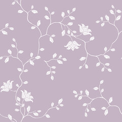 Fototapeta na wymiar seamless pattern of flowers, branches and leaves