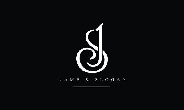 SJ, JS, S, J abstract letters logo monogram